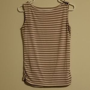 Tan & cream striped tank/camosal